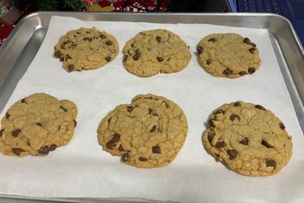 six chocolate chip cookies