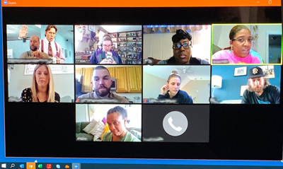 screenshot of a zoom conference call with video