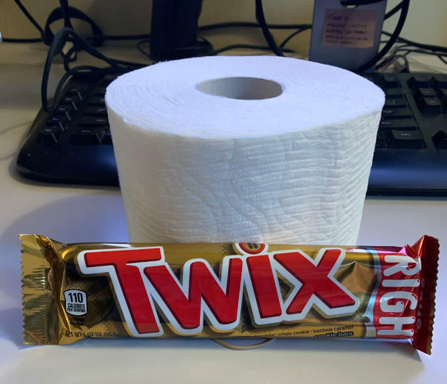 toilet paper and twix