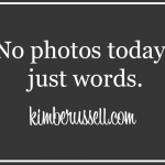 graphic that says no photos, just words