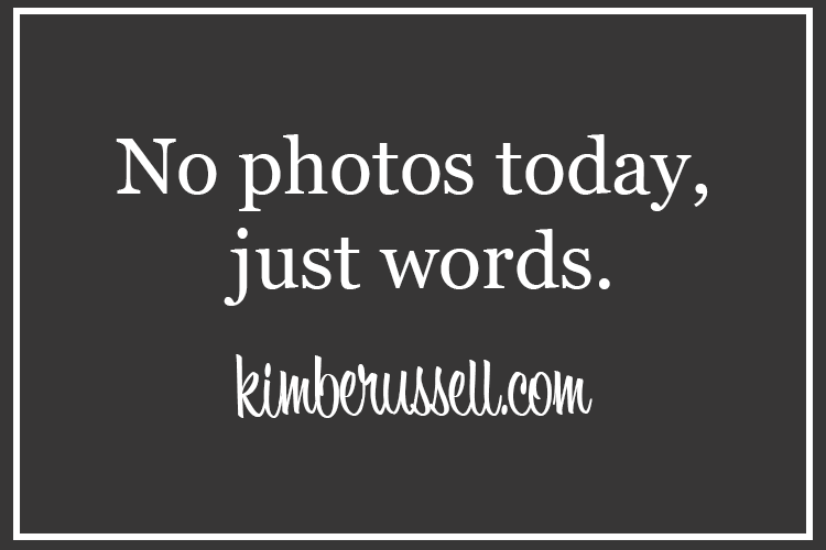 graphic that says no photos, just words