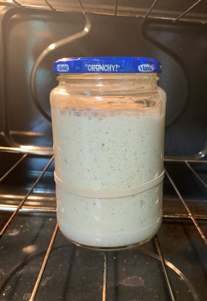 sourdough starter in a jar