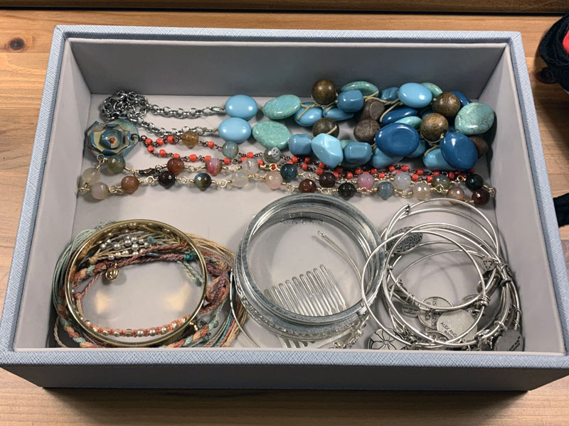 bottom level - bangle bracelets and chunky necklaces