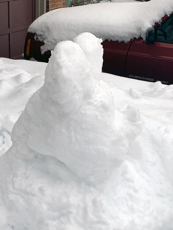 mickey mouse head snow sculpture