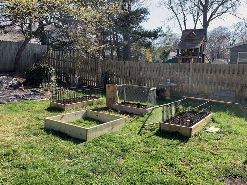 Four raised garden beds.