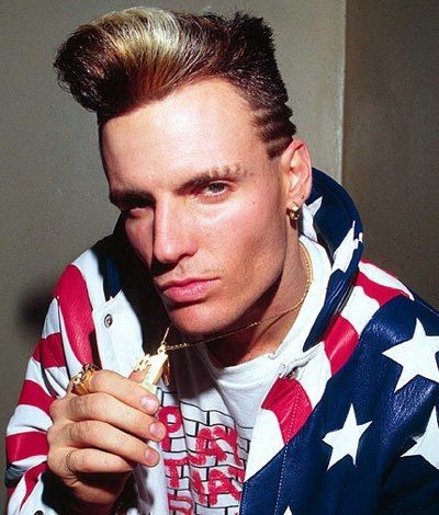 Vintage 90s Vanilla Ice, American Flag leather jacket and all.