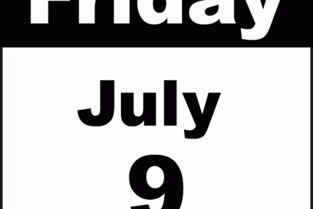 fake calendar page for friday, july 9