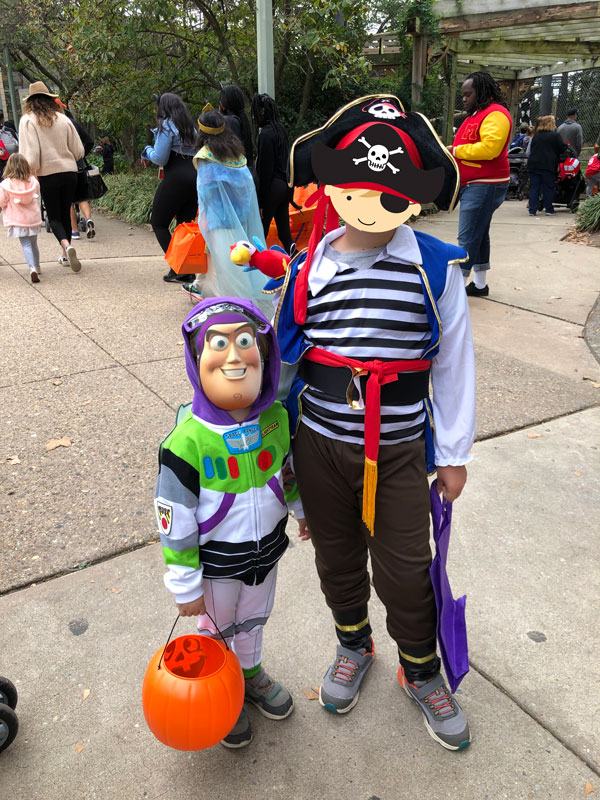 Nephew B is Buzz Lightyear, and Nephew A is a pirate.