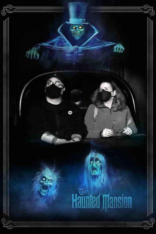 WM and I in a haunted mansion doom buggy