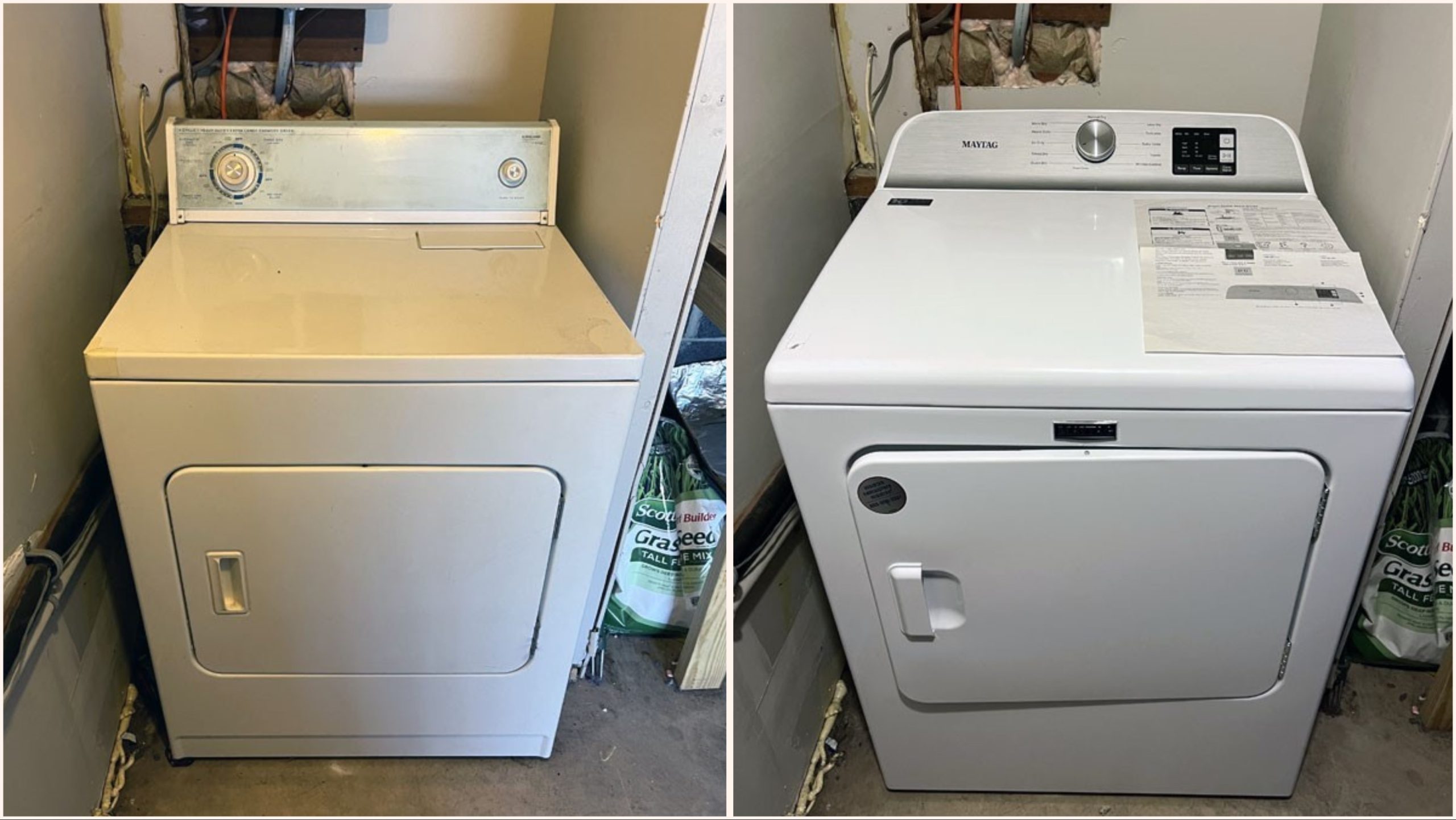 two clothes dryers in my garage