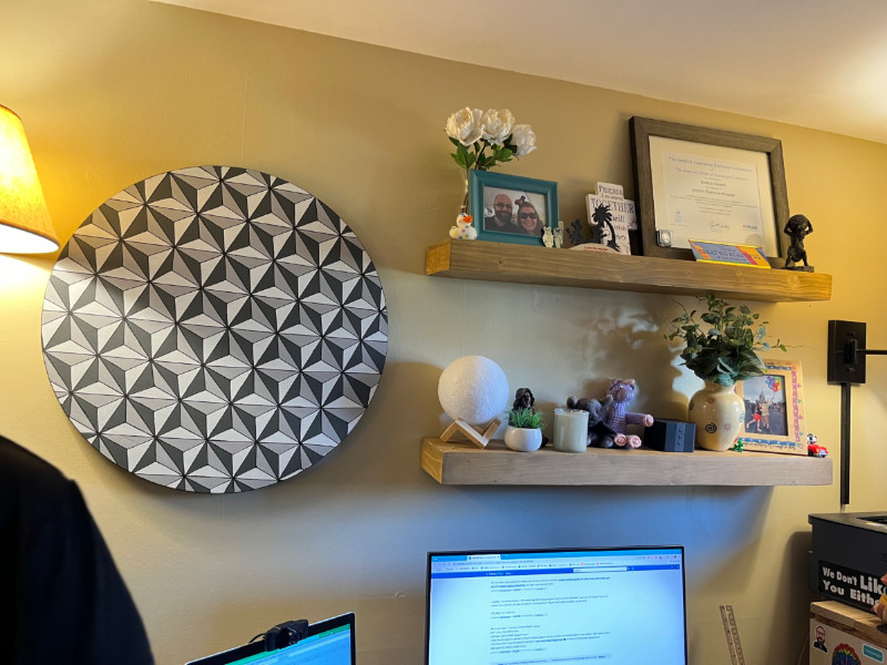 kim's home office wall