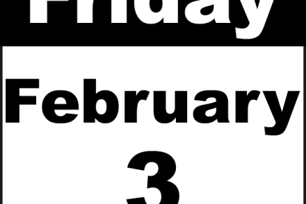 calendar page that says february 3