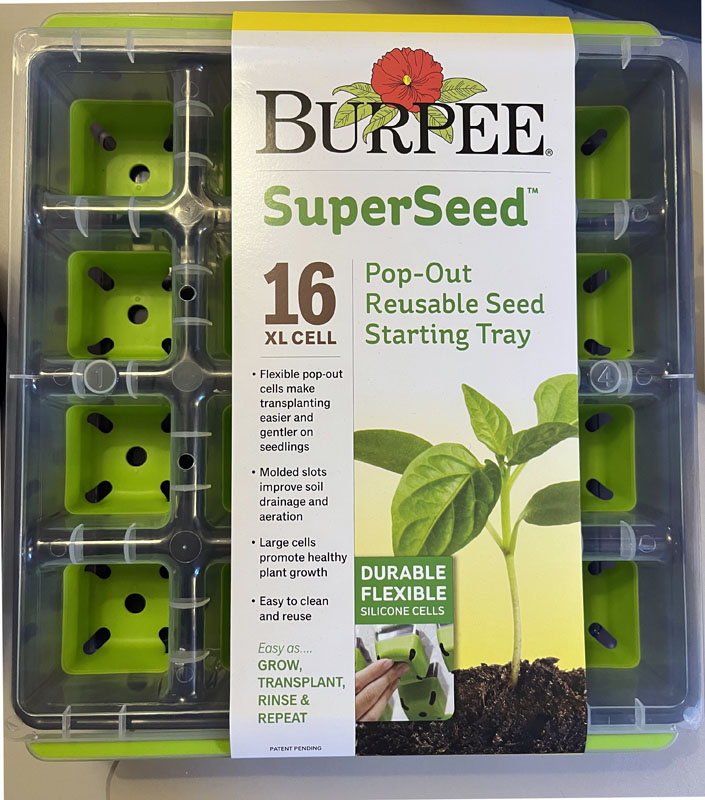 Burpee SuperSeed Pop-Out Reusable Seed Starting Tray. Holds 16.