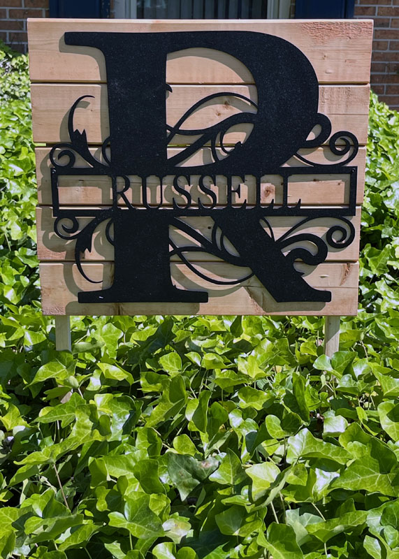 Finished sign out in the ivy.