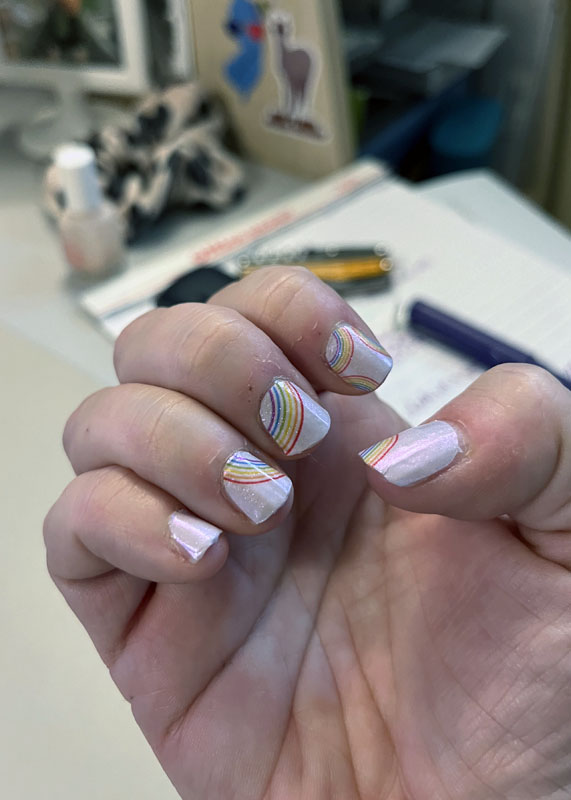 Rainbow nails