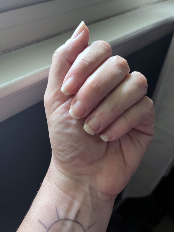 unpainted nails, the longest I've had them