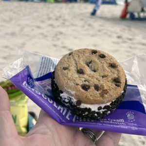 a knockoff Chipwich on the beach, the best beach treat ever