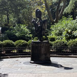 The Evelyn Taylor Price Memorial Sundial statue in Rittenhouse Square