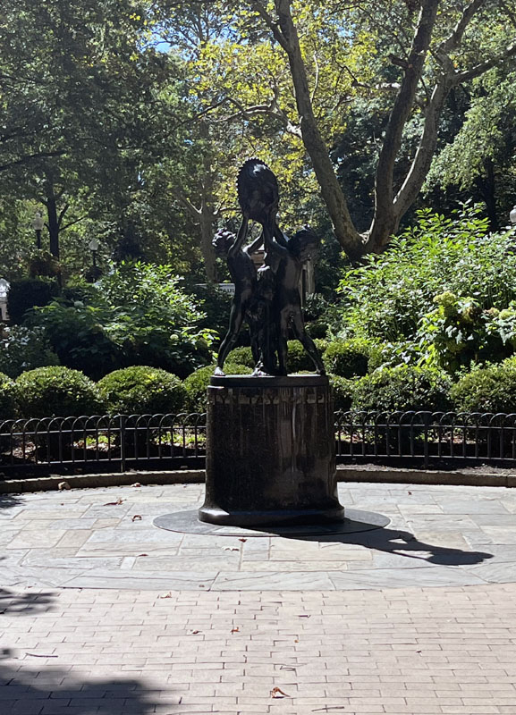 The Evelyn Taylor Price Memorial Sundial statue in Rittenhouse Square