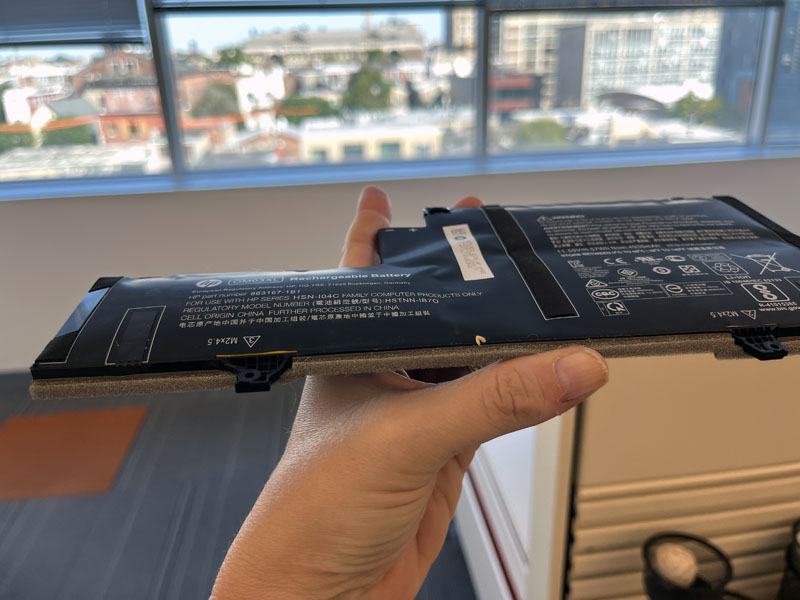 a swollen laptop battery