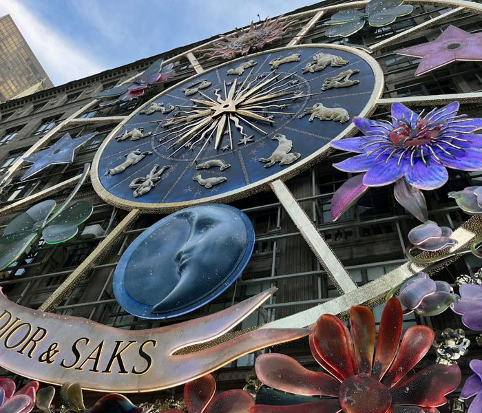 Saks fifth avenue decor, a giant zodiac wheel