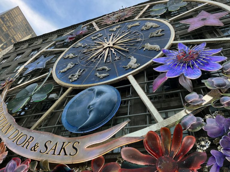 Saks fifth avenue decor, a giant zodiac wheel
