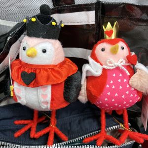 two of Target's seasonal birds, dressed as the king and queen of hearts. This turned no-spend January into low-spend January.