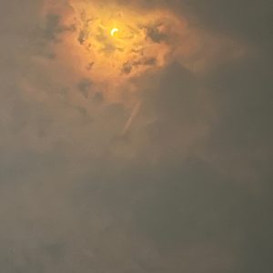 a really crummy picture of the solar eclipse -it was cloudy.
