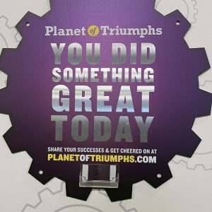 a plaque from Planet Fitness that says "You did something great today"
