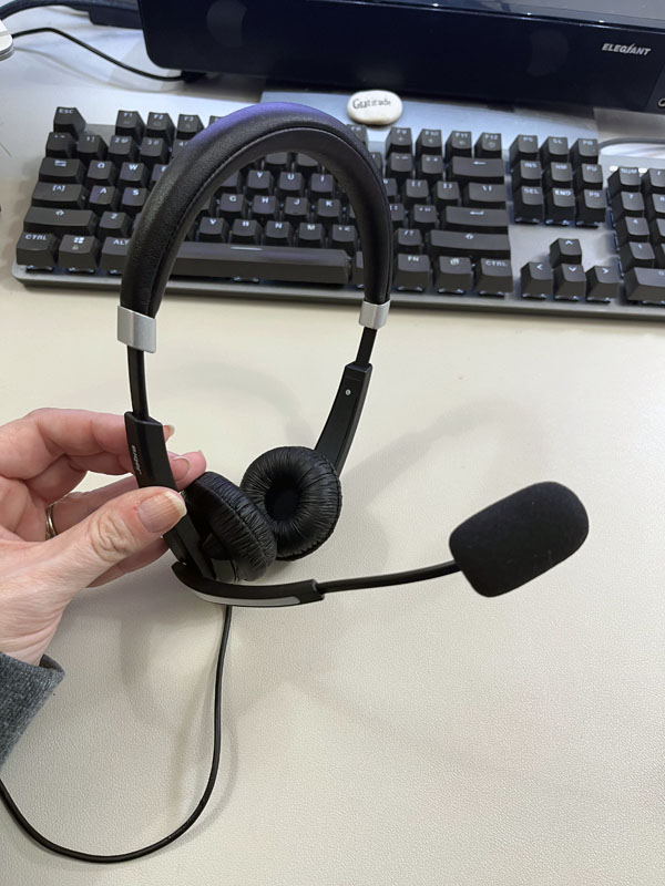 a corded headset