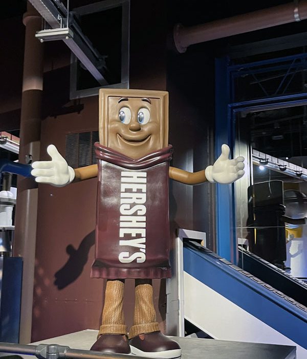 an audio animatronic hershey's bar