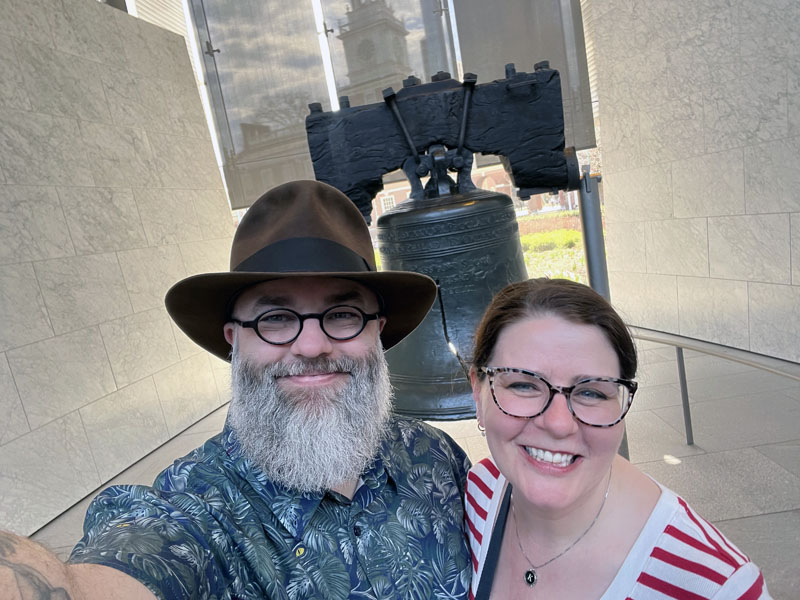 M and Kim in front of the Liberty Bell