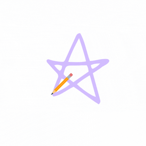 an animated gif of a pencil drawing a five pointed star. it begins at the bottom left point