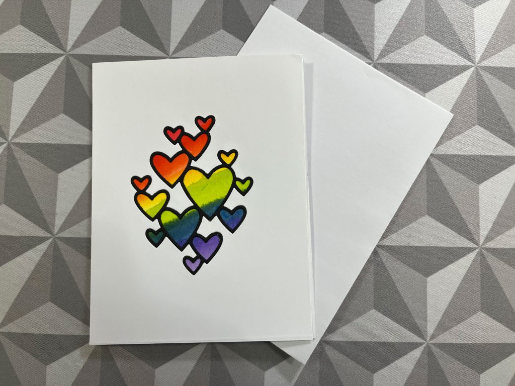 The finished card and an envelope.