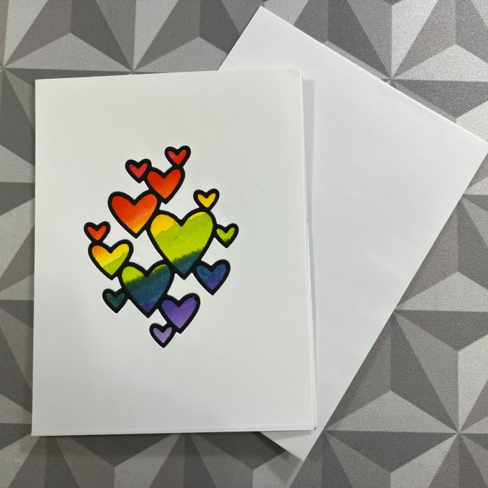 The finished card and an envelope.