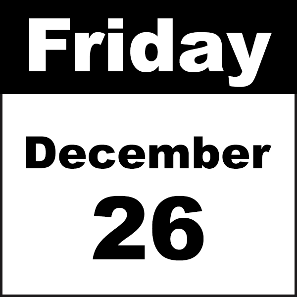 Friday December 26