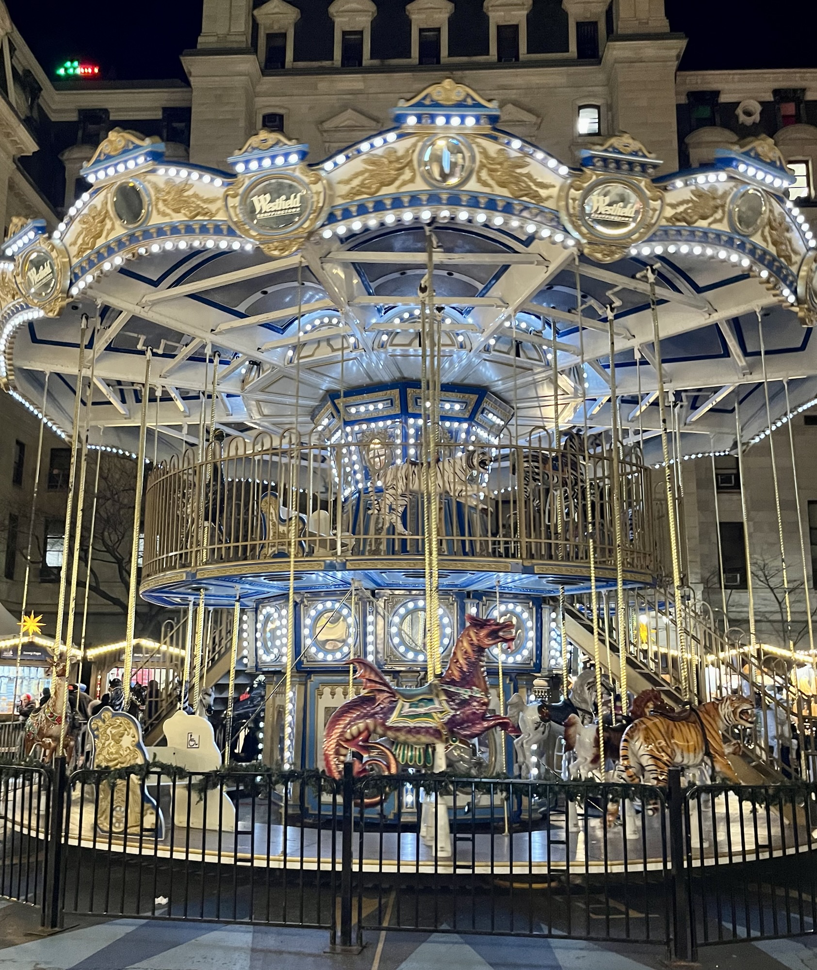a carousel at night