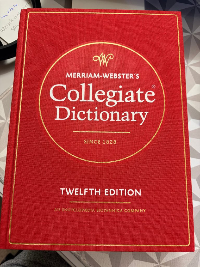 the merriam-webster collegiate dictionary, red hardcover